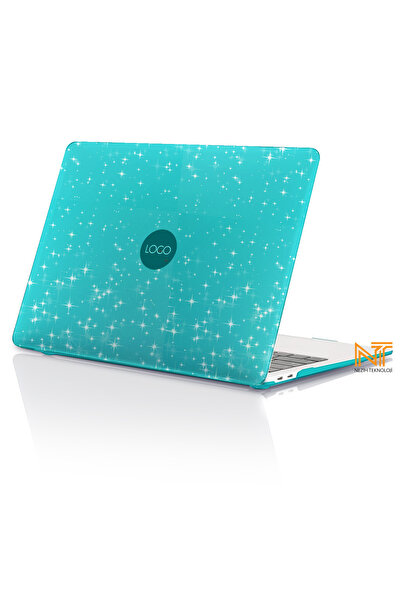 Nezih Case Macbook Air 13.6 M2 A2681 / M3 A3113 / M4 A3240 Uyumlu Simli Tasar...
