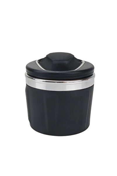 HMNL Araç Içi Işıklı Küllük Siyah Nikel  Renk Kapaklı Araba Küllüğü Oto Küllük