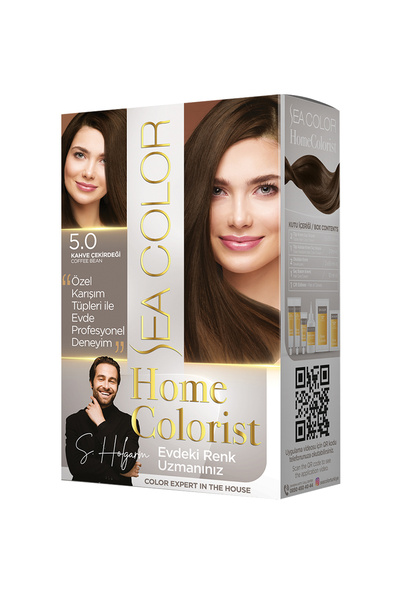 Sea Color 2 Tüp Home Colorist 5.0 Kahve Çekirdeği Premium Saç Boyası Evde Pro...