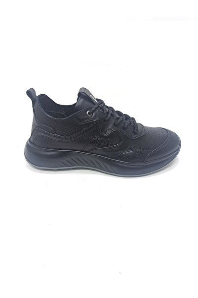 MARCOMEN SİYAH DERİ ERKEK SNEAKER AYAKKABI