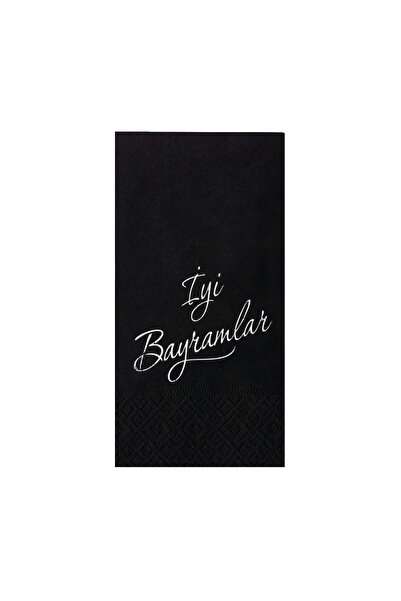 Story منديل فضي مقاس 33 × 33 سم بنمط عيد الحب 16 قطعة 1/8 منديل ورقي أسود الل...