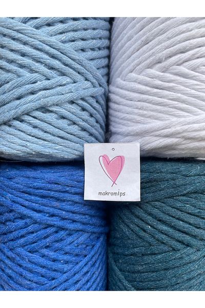 Makromİps MACROME STRING (4 pieces X 250 gr) COTTON SINGLE STRING SCAN HOBBY KEYCHAIN PACK RAINBOW BAG STRING