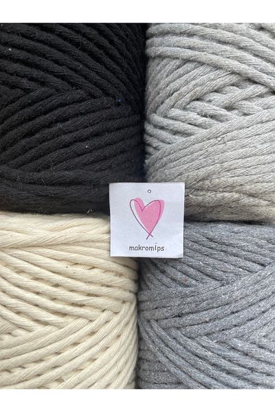 Makromİps MACROME STRING (4 pieces X 250 gr) COTTON SINGLE STRING SCAN HOBBY KEYCHAIN PACK RAINBOW BAG STRING