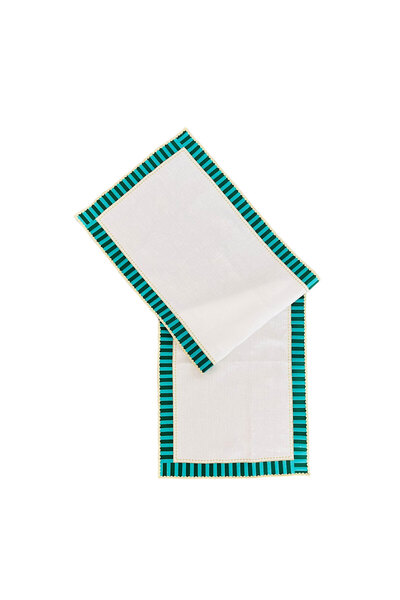 ge living عداء كاندي ذو مربعات خضراء - مفرش طاولة عصري مزخرف