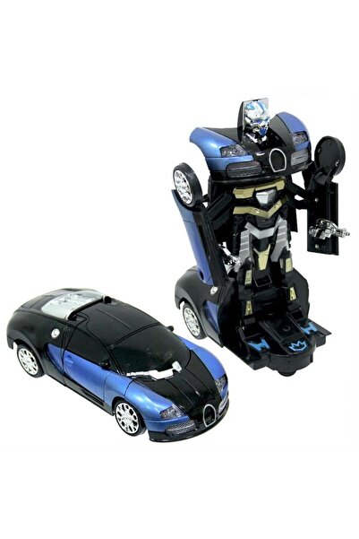 Ailenizin Oyuncakçısı Robota Dönüşen Işıklı Sesli Pilli Oyuncak Araba Bugatti Modelli Oyuncak Transformers Araba