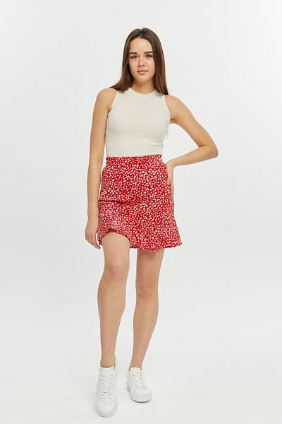 MA ananas Fusta mini scurtă cu model floral crocant de damă