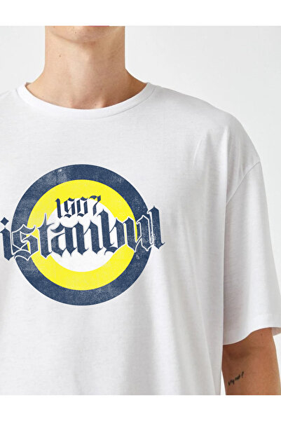 offsidesign Unisex Oversize T-Shirt Κίτρινο Navy με σχέδιο 1907 Κοντομάνικο T...