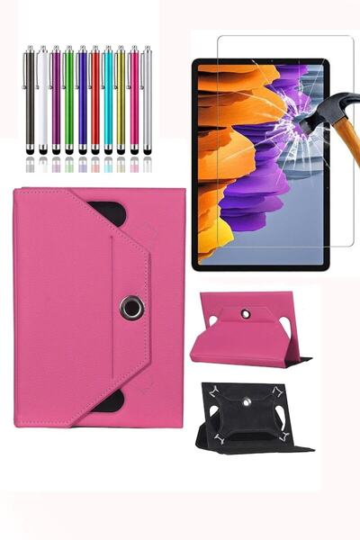 piblue Hometech Alfa 8TX Uyumlu Universal Dönerli Standlı Kılıf + Ekran Koruy...