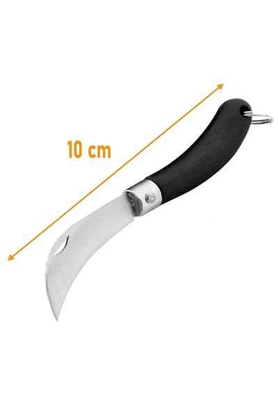 ALASTOR Desan Curved Grafting Knife Vineyard Knife Stainless Walnut Grafting Knife 20 Cm No 3 Black Plastic Handle