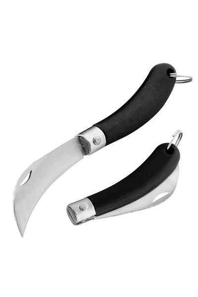 ALASTOR Desan Curved Grafting Knife Vineyard Knife Stainless Walnut Grafting Knife 20 Cm No 3 Black Plastic Handle