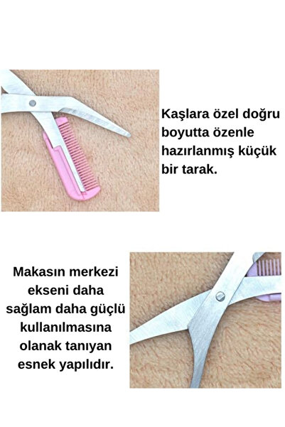SETBEAUTY Kaş Makası Taraklı Yüz Jileti Bıyık Alma Kaş Usturası Epilasyon Kaş Ustura Seti