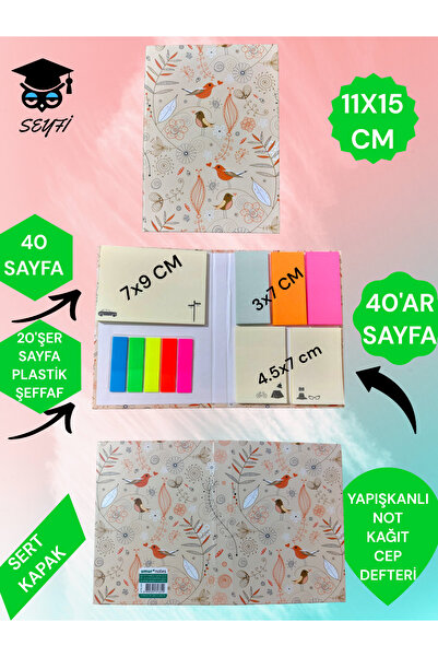 SEYFİKİRTASİYE YAPIŞKANLI NOT KAĞIDI CEP DEFTERİ MODEL POST-İT DEFTERİ YAPIŞK...