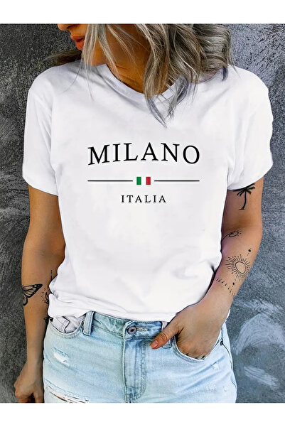 AEMİ Milan Štampano Žene Oversize kroj Pamuk T-shirt