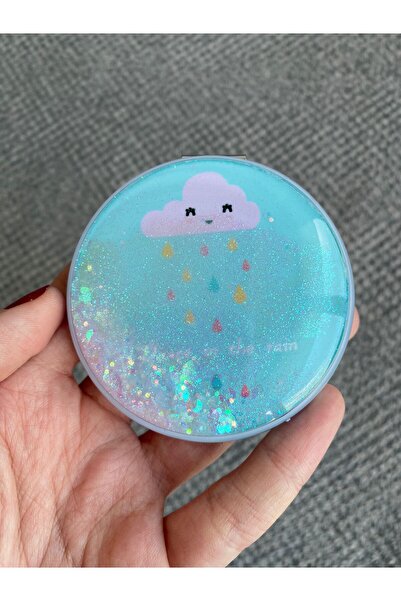 BLA GROUP BULUT Tasarımlı SİMLİ SULU Kozmetik Cep Çanta Aynası Kapaklı El Mak...