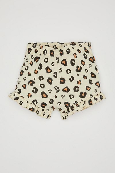 DeFacto Baby Girls Set of 2 Leopard Print Short Sleeve T-Shirt Shorts Z8976A224Sm