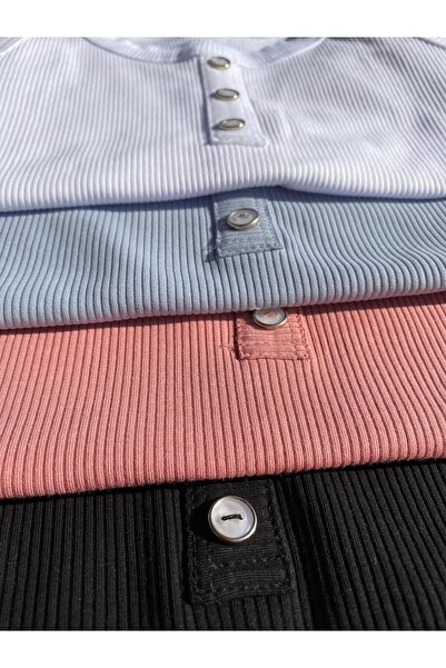 VicTroy Button Detailed 2 Pieces Camisole Thick Strap Lillesol Rose K. And Blue Color Summer Women's Athlete 64v63