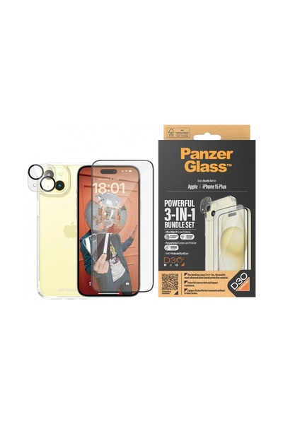 Panzer Glass iPhone 15 Plus UWF Bundle Ekran & Kamera Koruyucu Kapak