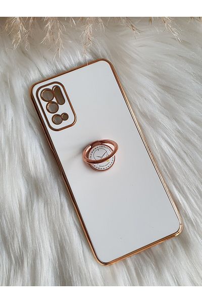 Aksesuarda Moda حافظة XIAOMI REDMI NOT 10 5G متوافقة مع حامل حلقي ذهبي مقطوع بالليزر