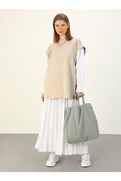 Benin Pleated Skirt - White - Benin