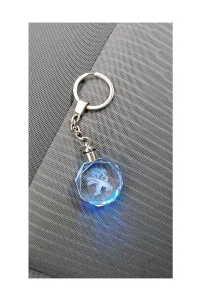 Led Anahtarlık Peugeot Logolu 7 Renk Yanan Led Işıklı 3d Araba Anahtarlık Yedek Pil Hediye
