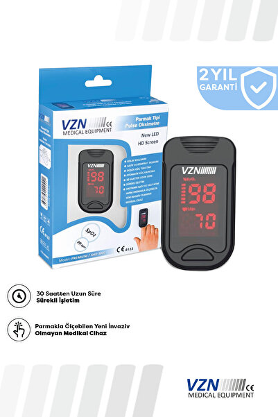 MEDITERIAN Parmak Premium Seri Pulse Saturasyon Kandaki Oksijen Oranı ve Nabız Ölçer Pilli Led