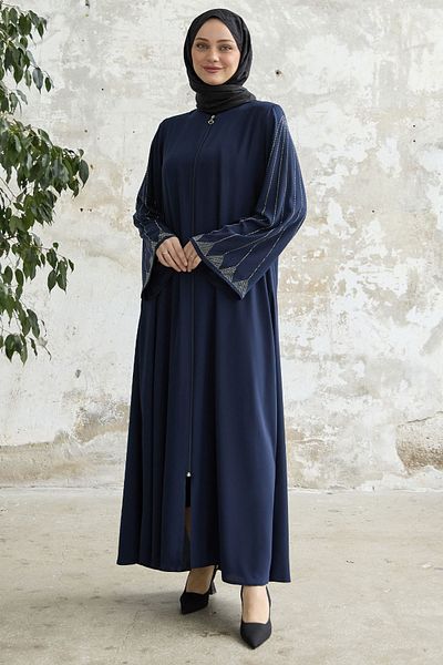 InStyle Stoned Wide Sleeve Ferace - Navy Blue