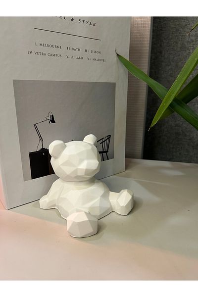 Miya Art Studio Decorative Concrete Teddy Bear Book Holder, Phone Holder 8 cm