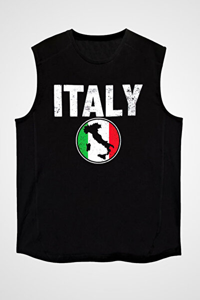 Darkhane تي شيرت أسود بدون أكمام للجنسين - تي شيرت بأكمام قصيرة من إيطاليا