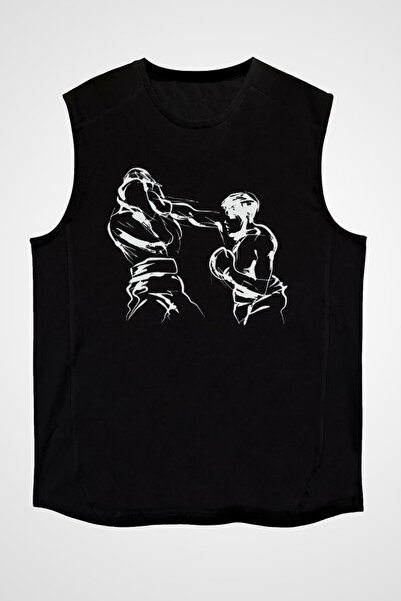 Darkhane Black Unisex Sleeveless Boxing T-Shirt - Cut Sleeve T-Shirt