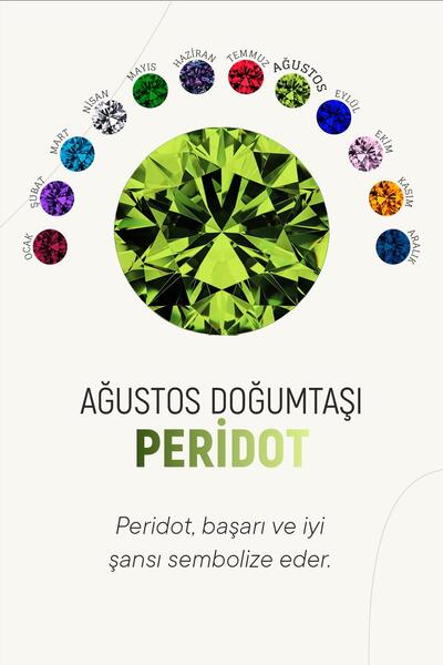 Erdobia Ağustos Peridot Doğum Taşı Çiçek Motifli Telkari Gümüş Küpe