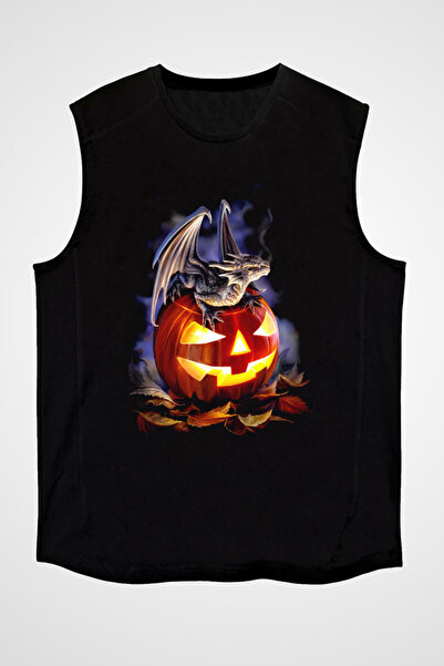 Darkhane تي شيرت أسود بدون أكمام للجنسين - تي شيرت بأكمام قصيرة للهالوين واله...