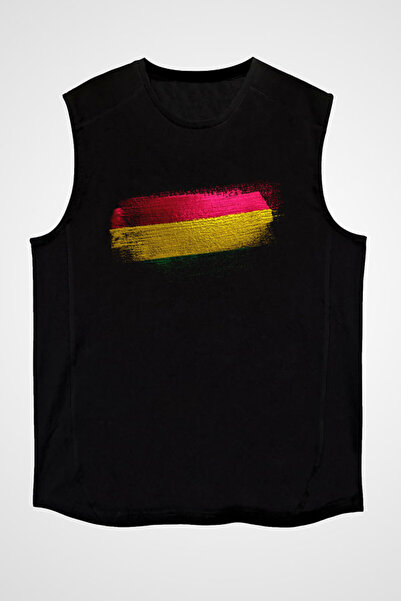 Darkhane تي شيرت بوليفيا أسود بدون أكمام للجنسين - تي شيرت بأكمام قصيرة