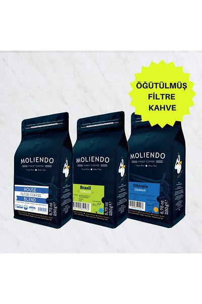 Moliendo Finest Coffee باقة القهوة المفلترة الاقتصادية (القهوة المفلترة المطحونة) 3*250 جم