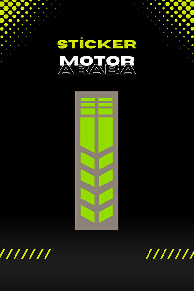 Banxtre Dekoratif Tampon Şeridi Neon Sarı Motor Ve Araba Için Etiket 27cmx7cm...