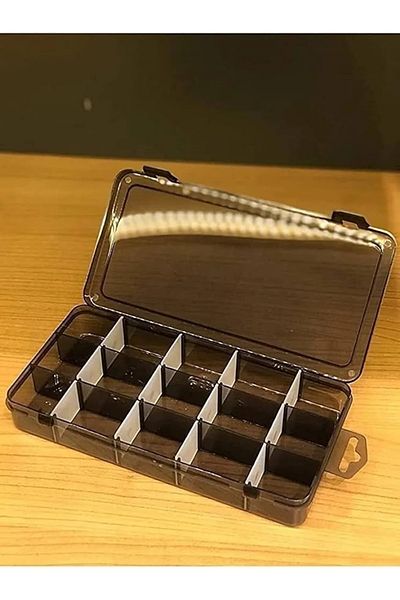 TBYSHOP 15 Compartments Adjustable Jewelry Organizer Medicine Beads Earrings Necklace Ring Clasp Box 1Pcs