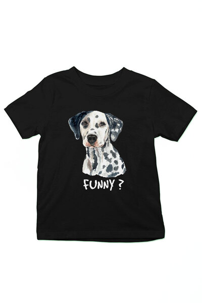 Darkhane Fun Dalmatian Black Unisex Kids T-Shirt T-Shirt