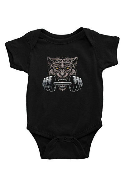 Darkhane Bodybuilding Kurt Black Unisex Baby Body - Zıbın