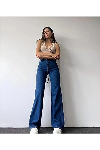 TRENDNATUREL Women's Lycra High Waist Wide Leg Jeans - WIDE LEG