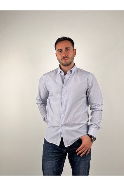 Mad&Calf Cămașă cu mânecă lungă, cu dungi subțiri, pentru bărbați