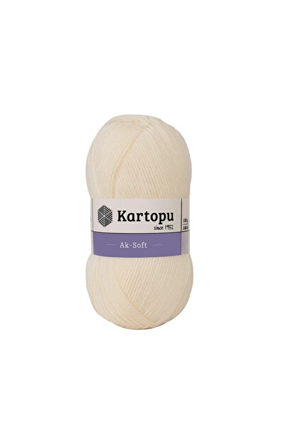 Kartopu Ak-soft K025 Krem El Örgü Ipliği 100gr