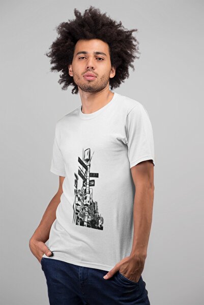 ErTaPassage Λευκό ανδρικό μπλουζάκι New York με τύπωμα - T7757142