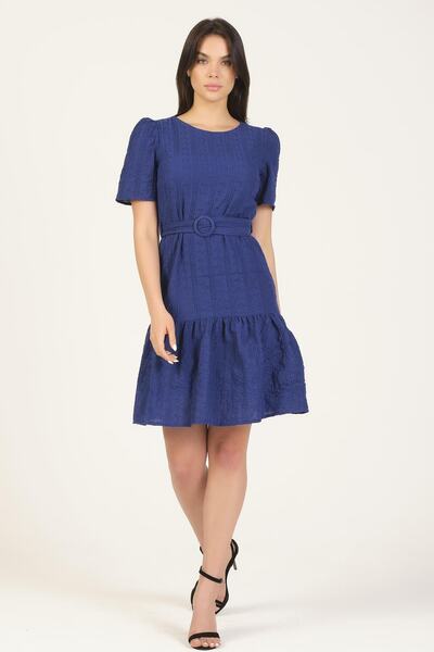 Shahiqa Fisto Işlemeli Kemerli Elbise