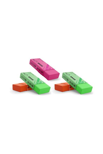 Silkar Silka Neon Eraser Large Size (art-2) Pack of 5