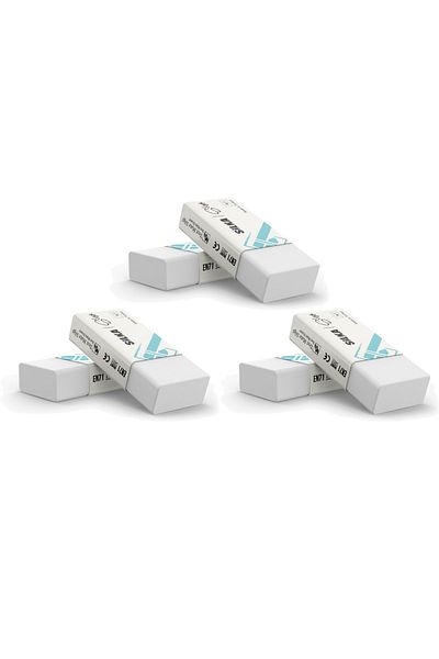 Silkar Silka Text Mate White Eraser Small Size (sg-2) Pack of 6