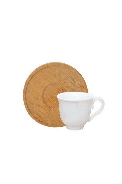 Paçi Bambulu Porselen 6lı Kahve Fincanı Takımı