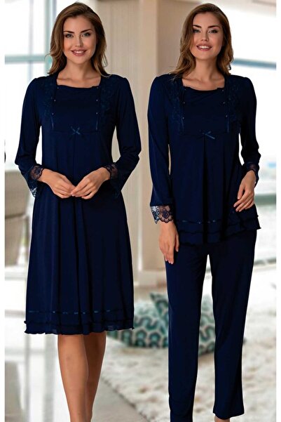 Effort Pijama Effort Lacivert Жіночий комплект нічної білизни для вагітних та післяпологового періоду, 4 предмети, 2020