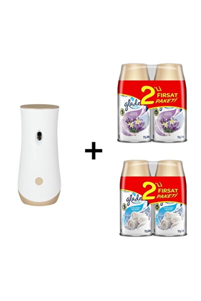 Glade Çift Renk Dekoratif Otomatik Koku Makinesi + Lavanta Ferahlı 2'li + Tem...