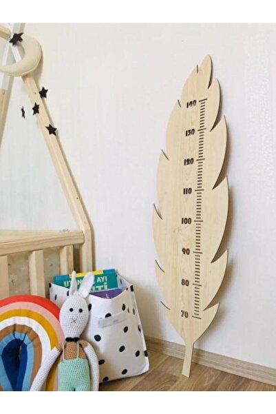 NT Handmade Çocuklar Için Ahşap Boy Ölçüm Ölçme Cetveli Boy Ölçer Çocuk Odası...