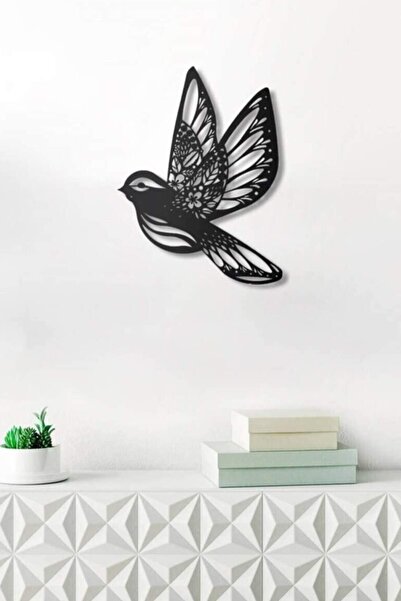 Black Wooden Elegant Bird Wall Decor - Living Room Living Room 35x45 Cm Mdf Table For Bedroom Kitchen