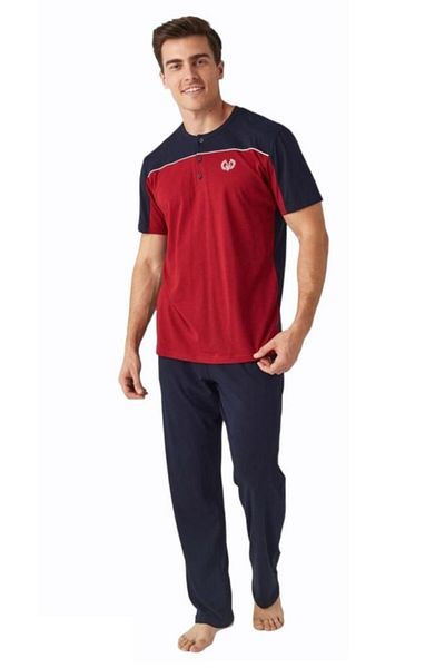 Mod Collection Men's Navy Blue Daily Short Sleeve Pajama Set